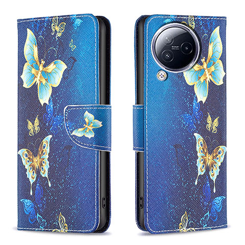 Coque Portefeuille Motif Fantaisie Livre Cuir Etui Clapet B03F pour Xiaomi Civi 3 5G Bleu Ciel