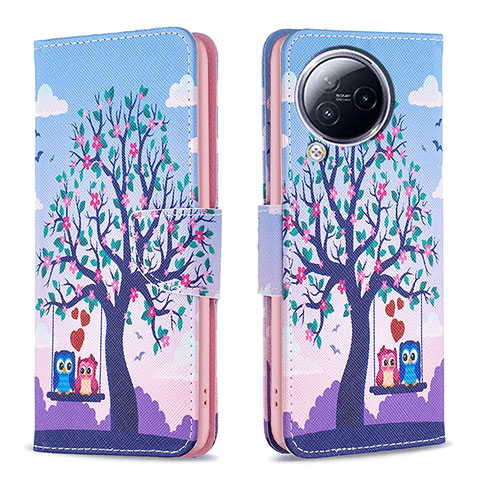 Coque Portefeuille Motif Fantaisie Livre Cuir Etui Clapet B03F pour Xiaomi Civi 3 5G Violet Clair