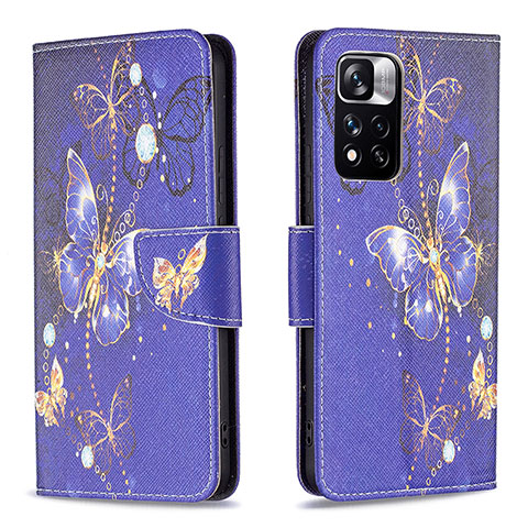 Coque Portefeuille Motif Fantaisie Livre Cuir Etui Clapet B03F pour Xiaomi Mi 11i 5G (2022) Bleu Royal