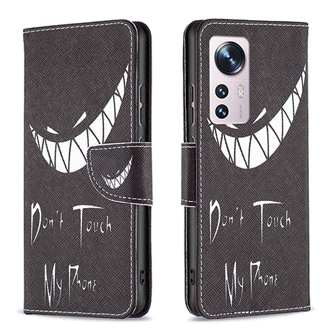 Coque Portefeuille Motif Fantaisie Livre Cuir Etui Clapet B03F pour Xiaomi Mi 12 5G Gris Fonce