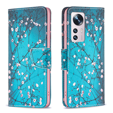 Coque Portefeuille Motif Fantaisie Livre Cuir Etui Clapet B03F pour Xiaomi Mi 12 Pro 5G Cyan