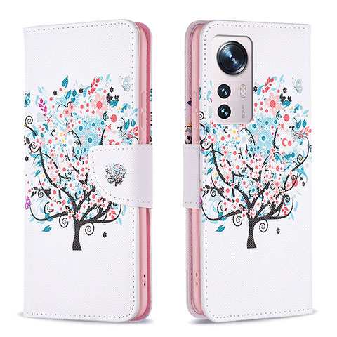 Coque Portefeuille Motif Fantaisie Livre Cuir Etui Clapet B03F pour Xiaomi Mi 12S 5G Blanc