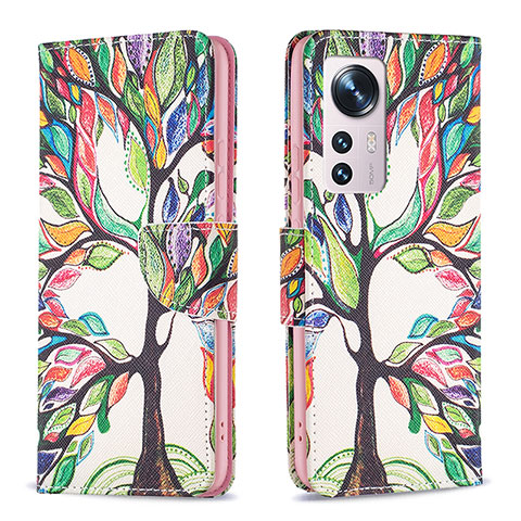 Coque Portefeuille Motif Fantaisie Livre Cuir Etui Clapet B03F pour Xiaomi Mi 12S Pro 5G Vert