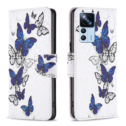 Coque Portefeuille Motif Fantaisie Livre Cuir Etui Clapet B03F pour Xiaomi Mi 12T 5G Bleu