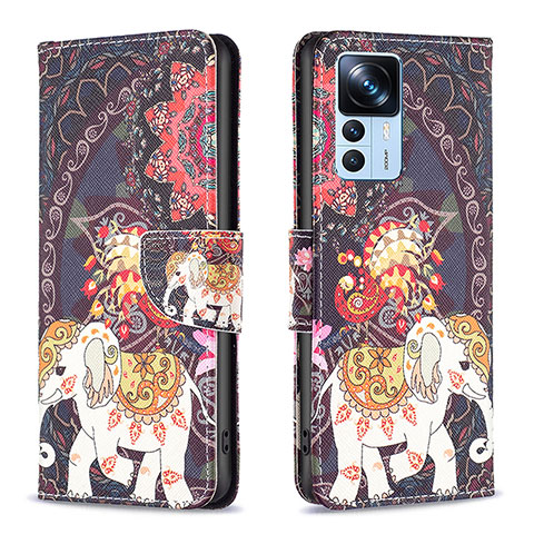 Coque Portefeuille Motif Fantaisie Livre Cuir Etui Clapet B03F pour Xiaomi Mi 12T 5G Marron