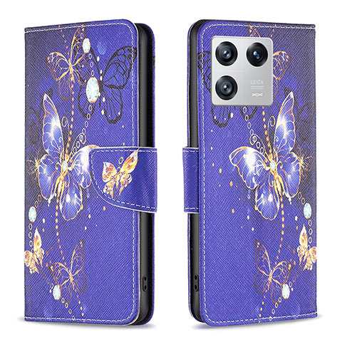 Coque Portefeuille Motif Fantaisie Livre Cuir Etui Clapet B03F pour Xiaomi Mi 13 Pro 5G Bleu Royal