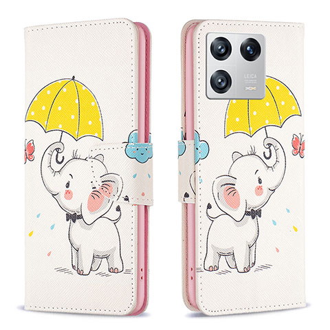 Coque Portefeuille Motif Fantaisie Livre Cuir Etui Clapet B03F pour Xiaomi Mi 13 Pro 5G Jaune