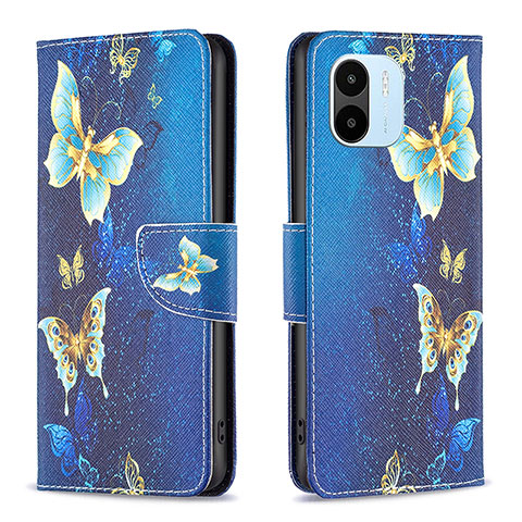 Coque Portefeuille Motif Fantaisie Livre Cuir Etui Clapet B03F pour Xiaomi Poco C50 Bleu Ciel