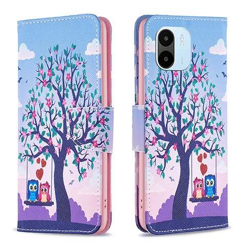 Coque Portefeuille Motif Fantaisie Livre Cuir Etui Clapet B03F pour Xiaomi Poco C50 Violet Clair