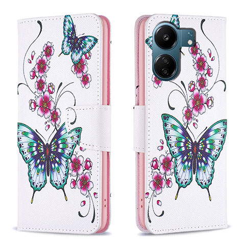 Coque Portefeuille Motif Fantaisie Livre Cuir Etui Clapet B03F pour Xiaomi Poco C65 Colorful