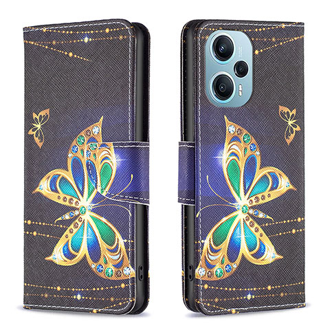 Coque Portefeuille Motif Fantaisie Livre Cuir Etui Clapet B03F pour Xiaomi Poco F5 5G Noir