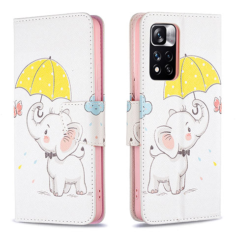 Coque Portefeuille Motif Fantaisie Livre Cuir Etui Clapet B03F pour Xiaomi Poco X4 NFC Jaune