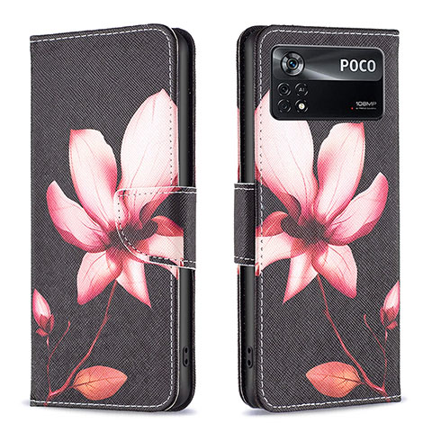 Coque Portefeuille Motif Fantaisie Livre Cuir Etui Clapet B03F pour Xiaomi Poco X4 Pro 5G Rouge