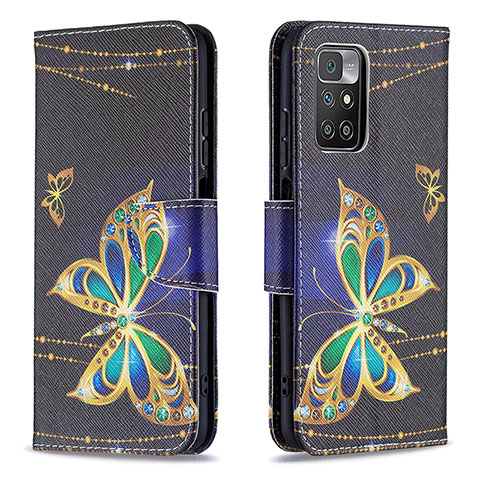 Coque Portefeuille Motif Fantaisie Livre Cuir Etui Clapet B03F pour Xiaomi Redmi 10 4G Noir