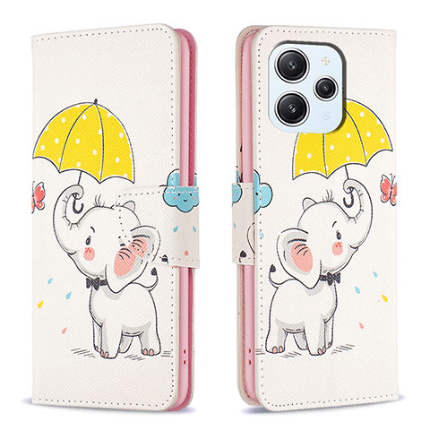 Coque Portefeuille Motif Fantaisie Livre Cuir Etui Clapet B03F pour Xiaomi Redmi 12 4G Jaune