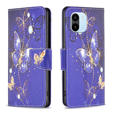 Coque Portefeuille Motif Fantaisie Livre Cuir Etui Clapet B03F pour Xiaomi Redmi A1 Bleu Royal