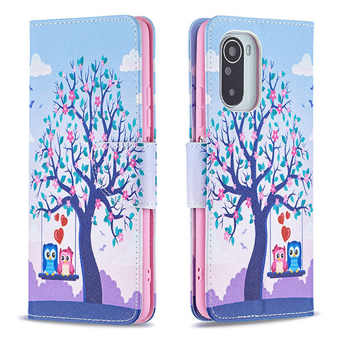 Coque Portefeuille Motif Fantaisie Livre Cuir Etui Clapet B03F pour Xiaomi Redmi K40 Pro 5G Violet Clair