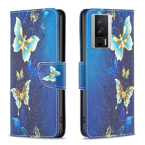 Coque Portefeuille Motif Fantaisie Livre Cuir Etui Clapet B03F pour Xiaomi Redmi K60 5G Bleu Ciel