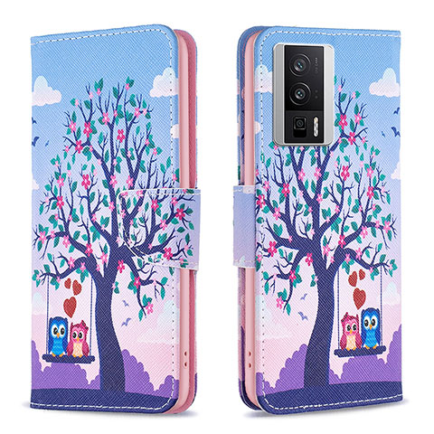 Coque Portefeuille Motif Fantaisie Livre Cuir Etui Clapet B03F pour Xiaomi Redmi K60 5G Violet Clair