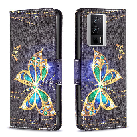 Coque Portefeuille Motif Fantaisie Livre Cuir Etui Clapet B03F pour Xiaomi Redmi K60 Pro 5G Noir