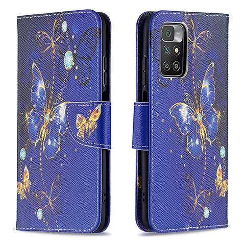 Coque Portefeuille Motif Fantaisie Livre Cuir Etui Clapet B03F pour Xiaomi Redmi Note 11 4G (2021) Bleu Royal