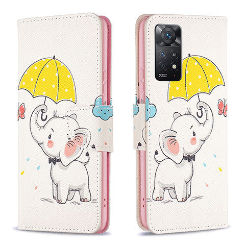 Coque Portefeuille Motif Fantaisie Livre Cuir Etui Clapet B03F pour Xiaomi Redmi Note 11 Pro 4G Jaune