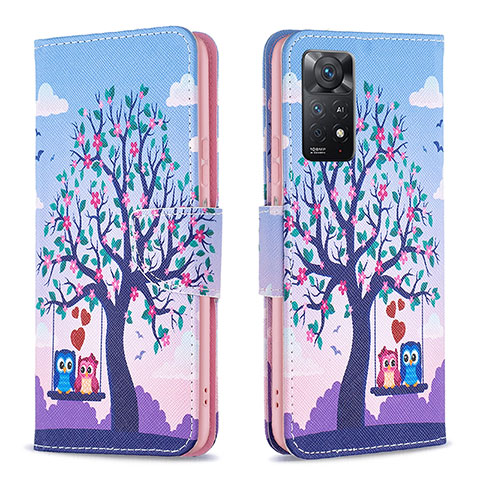 Coque Portefeuille Motif Fantaisie Livre Cuir Etui Clapet B03F pour Xiaomi Redmi Note 11 Pro 4G Violet Clair