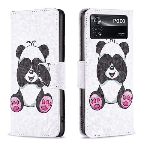 Coque Portefeuille Motif Fantaisie Livre Cuir Etui Clapet B03F pour Xiaomi Redmi Note 11E Pro 5G Blanc