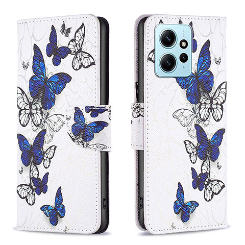 Coque Portefeuille Motif Fantaisie Livre Cuir Etui Clapet B03F pour Xiaomi Redmi Note 12 4G Bleu