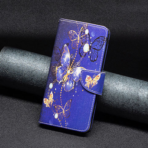 Coque Portefeuille Motif Fantaisie Livre Cuir Etui Clapet B03F pour Xiaomi Redmi Note 12 5G Bleu Royal