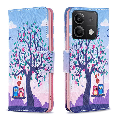 Coque Portefeuille Motif Fantaisie Livre Cuir Etui Clapet B03F pour Xiaomi Redmi Note 13 5G Violet Clair