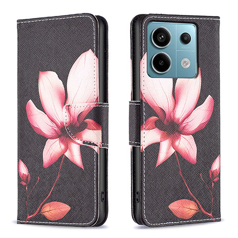 Coque Portefeuille Motif Fantaisie Livre Cuir Etui Clapet B03F pour Xiaomi Redmi Note 13 Pro 5G Rouge