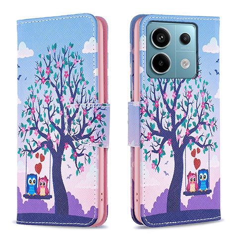 Coque Portefeuille Motif Fantaisie Livre Cuir Etui Clapet B03F pour Xiaomi Redmi Note 13 Pro 5G Violet Clair