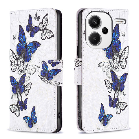 Coque Portefeuille Motif Fantaisie Livre Cuir Etui Clapet B03F pour Xiaomi Redmi Note 13 Pro+ Plus 5G Bleu