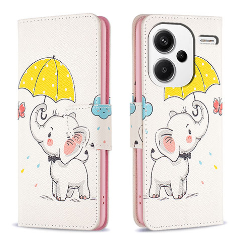 Coque Portefeuille Motif Fantaisie Livre Cuir Etui Clapet B03F pour Xiaomi Redmi Note 13 Pro+ Plus 5G Jaune