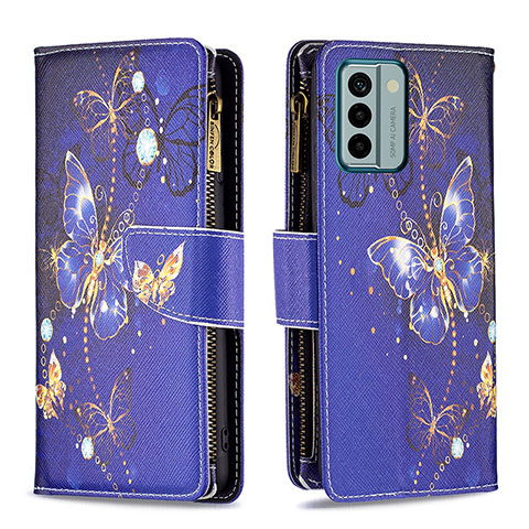 Coque Portefeuille Motif Fantaisie Livre Cuir Etui Clapet B04F pour Nokia G22 Bleu Royal