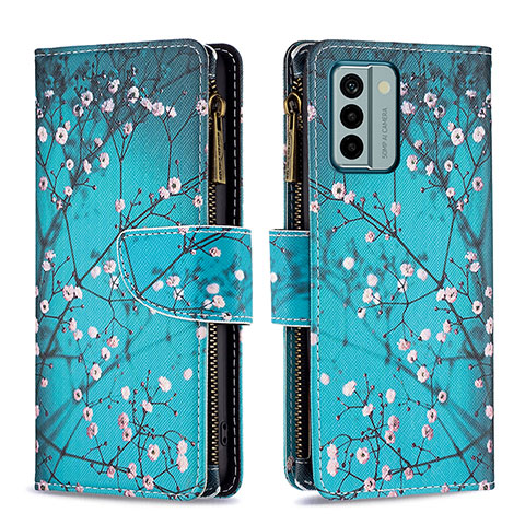 Coque Portefeuille Motif Fantaisie Livre Cuir Etui Clapet B04F pour Nokia G22 Cyan