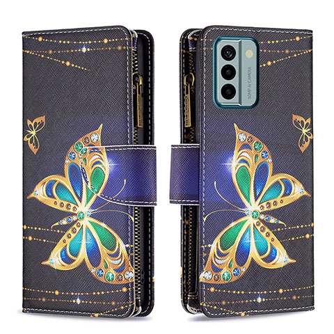 Coque Portefeuille Motif Fantaisie Livre Cuir Etui Clapet B04F pour Nokia G22 Noir