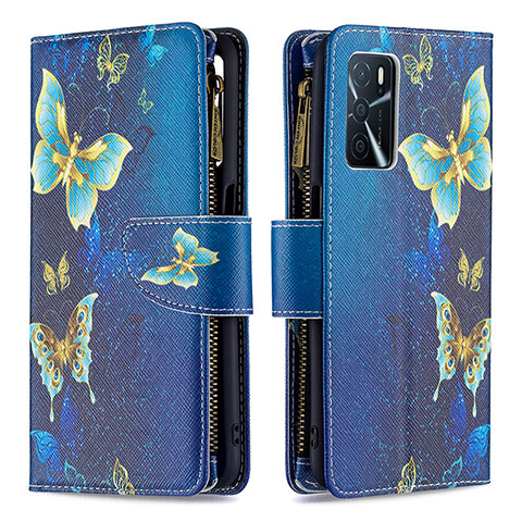 Coque Portefeuille Motif Fantaisie Livre Cuir Etui Clapet B04F pour Oppo A16 Bleu