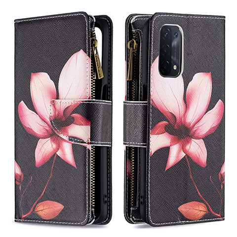 Coque Portefeuille Motif Fantaisie Livre Cuir Etui Clapet B04F pour Oppo A54 5G Rouge