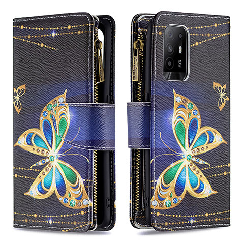 Coque Portefeuille Motif Fantaisie Livre Cuir Etui Clapet B04F pour Oppo A94 5G Noir