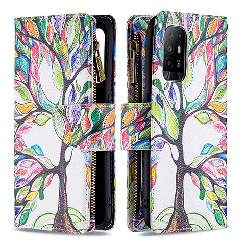 Coque Portefeuille Motif Fantaisie Livre Cuir Etui Clapet B04F pour Oppo F19 Pro+ Plus 5G Vert