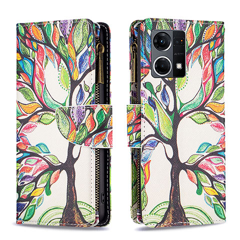 Coque Portefeuille Motif Fantaisie Livre Cuir Etui Clapet B04F pour Oppo F21 Pro 4G Vert