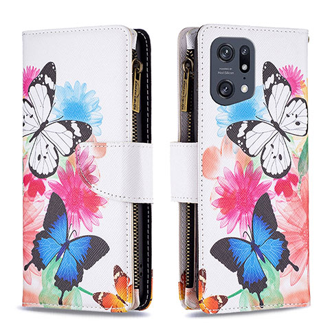 Coque Portefeuille Motif Fantaisie Livre Cuir Etui Clapet B04F pour Oppo Find X5 Pro 5G Colorful