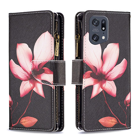 Coque Portefeuille Motif Fantaisie Livre Cuir Etui Clapet B04F pour Oppo Find X5 Pro 5G Rouge