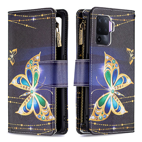 Coque Portefeuille Motif Fantaisie Livre Cuir Etui Clapet B04F pour Oppo Reno5 Lite Noir