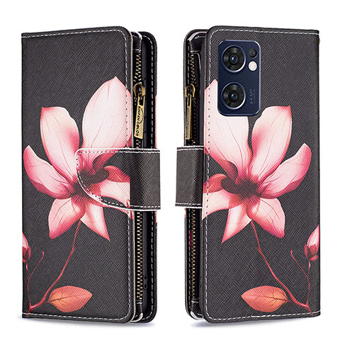 Coque Portefeuille Motif Fantaisie Livre Cuir Etui Clapet B04F pour Oppo Reno7 5G Rouge