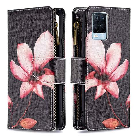 Coque Portefeuille Motif Fantaisie Livre Cuir Etui Clapet B04F pour Realme 8 Pro Rouge