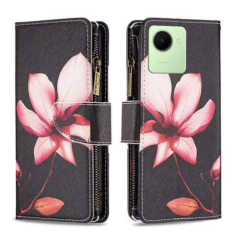 Coque Portefeuille Motif Fantaisie Livre Cuir Etui Clapet B04F pour Realme C30s Rouge