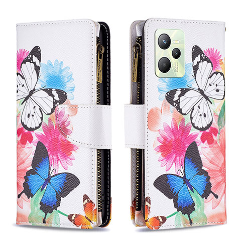 Coque Portefeuille Motif Fantaisie Livre Cuir Etui Clapet B04F pour Realme C35 Colorful